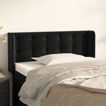 Tête de lit avec oreilles Noir 103x16x78/88 cm Velours 622137622137