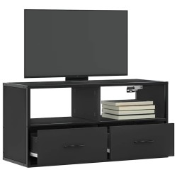 Meuble TV noir 80x31x39,5 cm bois d'ingénierie et métal 622143622143