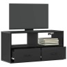 Meuble TV noir 80x31x39,5 cm bois d'ingénierie et métal 622143622143