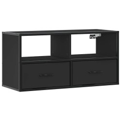 Meuble TV noir 80x31x39,5 cm bois d'ingénierie et métal 622143622143