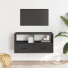Meuble TV noir 80x31x39,5 cm bois d'ingénierie et métal 622143622143