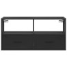 Meuble TV noir 80x31x39,5 cm bois d'ingénierie et métal 622143622143