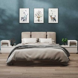 Tables de chevet 2 pcs Blanc 60x34x51 cm Bois de pin solide 622146622146