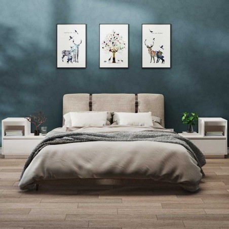 Tables de chevet 2 pcs Blanc 60x34x51 cm Bois de pin solide 622146622146