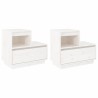Tables de chevet 2 pcs Blanc 60x34x51 cm Bois de pin solide 622146622146