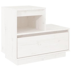 Tables de chevet 2 pcs Blanc 60x34x51 cm Bois de pin solide 622146622146