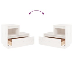 Tables de chevet 2 pcs Blanc 60x34x51 cm Bois de pin solide 622146622146