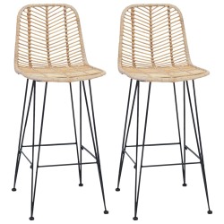 Chaise de bar 2 pcs 44 x 52 x 111 cm Rotin et métal 622147622147