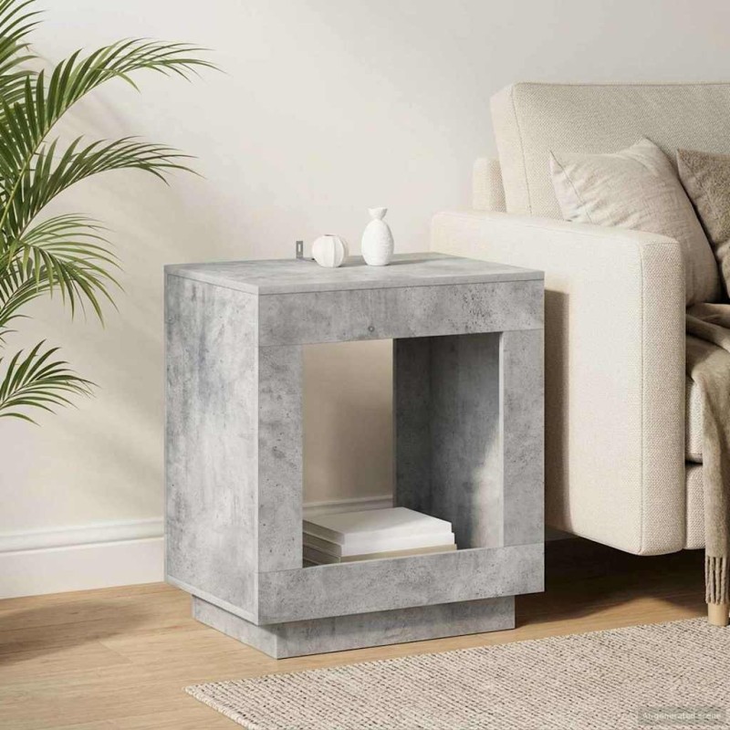 Table d'appoint Gris béton 60 x 40 x 65 cm Bois d'ingénierie 622150622150