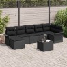 Ensemble de canapé de jardin avec coussin 8 pcs Noir polyrotin 622156622156