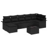 Ensemble de canapé de jardin avec coussin 8 pcs Noir polyrotin 622156622156