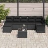 Ensemble de canapé de jardin avec coussin 8 pcs Noir polyrotin 622156622156
