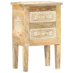 Table de chevet peinte à la main 40x30x60 cm Bois de manguier 622159622159