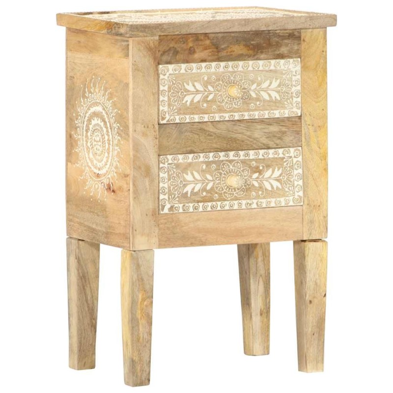 Table de chevet peinte à la main 40x30x60 cm Bois de manguier 622159622159