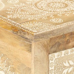 Table de chevet peinte à la main 40x30x60 cm Bois de manguier 622159622159