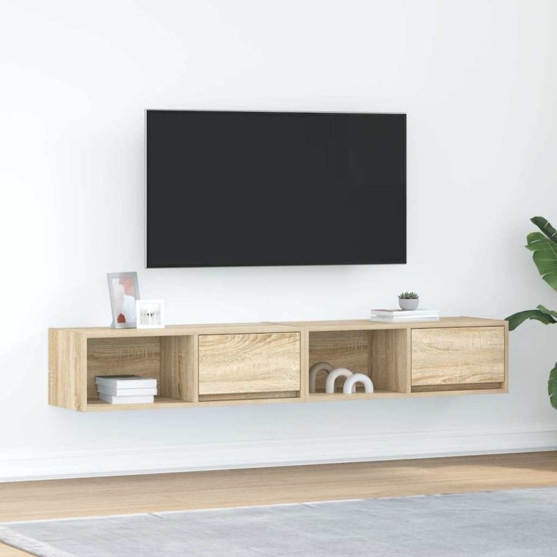 Meubles TV 2 pcs chêne sonoma 80x31x25,5 cm bois d'ingénierie 622162622162