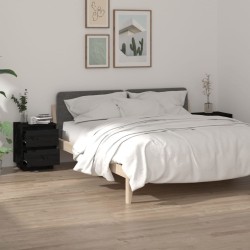 Tables de chevet 2 pcs Noir 40x35x50 cm Bois de pin solide 622163622163