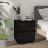 Tables de chevet 2 pcs Noir 40x35x50 cm Bois de pin solide 622163622163