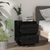 Tables de chevet 2 pcs Noir 40x35x50 cm Bois de pin solide 622163622163