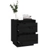 Tables de chevet 2 pcs Noir 40x35x50 cm Bois de pin solide 622163622163