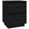 Tables de chevet 2 pcs Noir 40x35x50 cm Bois de pin solide 622163622163