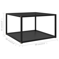 Table basse Noir 60x60x35 cm Verre trempé 622164622164