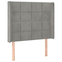 Tête de lit à LED Gris clair 103x16x118/128 cm Velours 622166622166