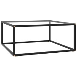 Table basse Noir avec verre trempé 80x80x35 cm 622168622168