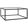 Table basse Noir avec verre trempé 80x80x35 cm 622168622168