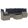 Ensemble de canapé de jardin 6 pcs avec coussins gris résine tressée 622172622172