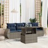 Ensemble de canapé de jardin 5 pcs avec coussins gris résine tressée 622174622174