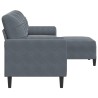 Canapé à 3 places avec repose-pieds Gris foncé 210 cm Velours 622177622177