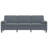 Canapé 3 places avec oreillers gris foncé 210 cm velours 622179622179