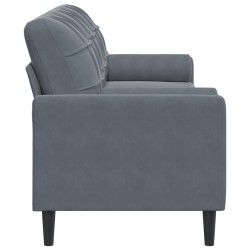 Canapé 3 places avec oreillers gris foncé 210 cm velours 622179622179