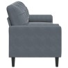 Canapé 3 places avec oreillers gris foncé 210 cm velours 622179622179
