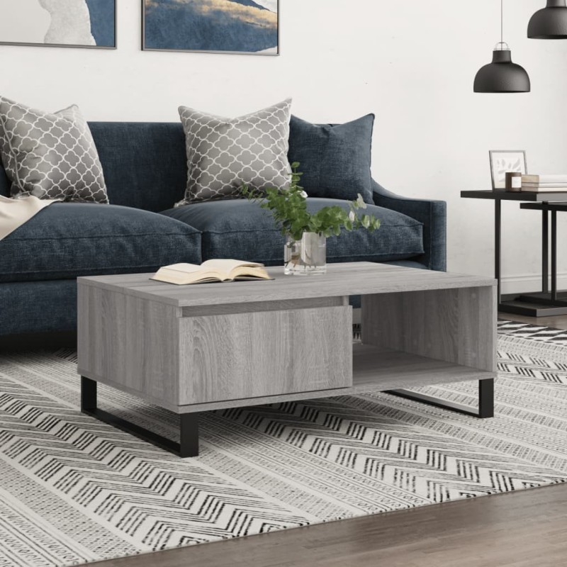 Table basse sonoma gris 90x60x35 cm bois d'ingénierie 622180622180