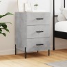 Table de chevet gris béton 40x40x66 cm bois d'ingénierie 622186622186