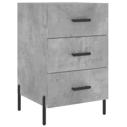 Table de chevet gris béton 40x40x66 cm bois d'ingénierie 622186622186