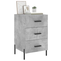 Table de chevet gris béton 40x40x66 cm bois d'ingénierie 622186622186