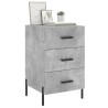 Table de chevet gris béton 40x40x66 cm bois d'ingénierie 622186622186