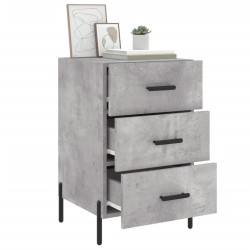 Table de chevet gris béton 40x40x66 cm bois d'ingénierie 622186622186