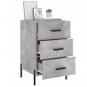 Table de chevet gris béton 40x40x66 cm bois d'ingénierie 622186622186