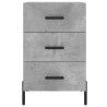 Table de chevet gris béton 40x40x66 cm bois d'ingénierie 622186622186