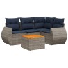 Ensemble de canapé de jardin 5 pcs avec coussins gris résine tressée 622188622188