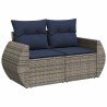 Ensemble de canapé de jardin 5 pcs avec coussins gris résine tressée 622188622188