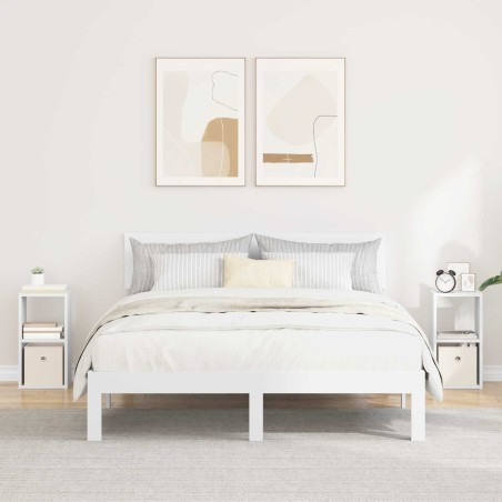 Table de chevet avec tiroir 2 pcs Blanc 25,5 x 22 x 49,5 cm 622192622192