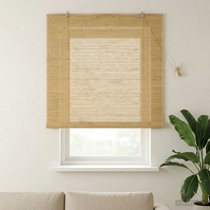 Store enrouleur Naturel 160 x 160 cm Bambou 622194622194