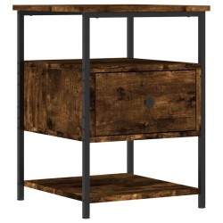 Table de chevet chêne fumé 40x42x56 cm bois d'ingénierie 622197622197