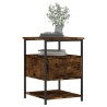 Table de chevet chêne fumé 40x42x56 cm bois d'ingénierie 622197622197