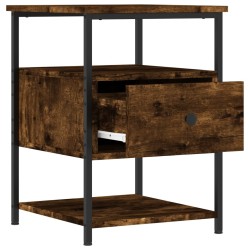 Table de chevet chêne fumé 40x42x56 cm bois d'ingénierie 622197622197